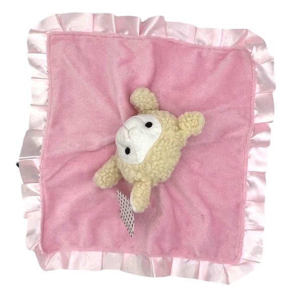 Baby Pink Soft Silky Lamb Lovey Security Blanket - Picture 4 of 13